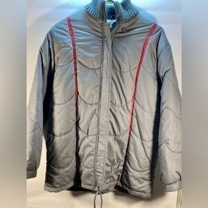 UNKNOWN MANUFACTURE LADIES SIZE MEDIUM PARKER GREY WITH RED STRIPE